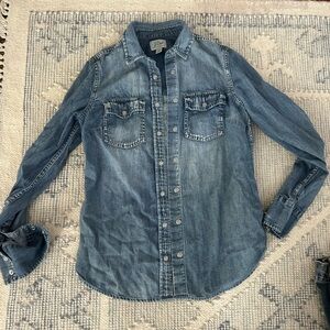 J. Crew Blue Denim Button Down Shirt